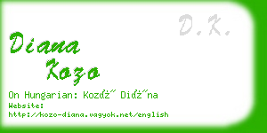 diana kozo business card